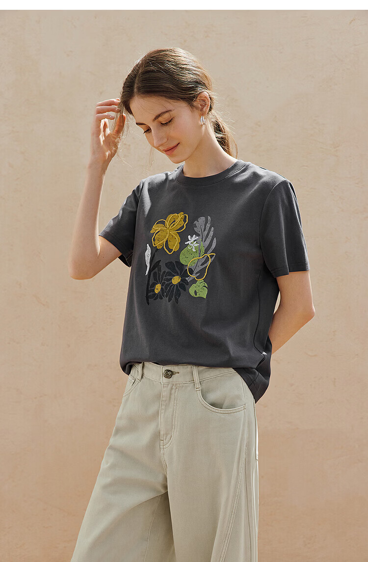 INMAN Fresh Cool Letter Print Short Sleeve T-Shirt 2026 Summer New Loose Drop Shoulder Half Sleeve Top for Women 15